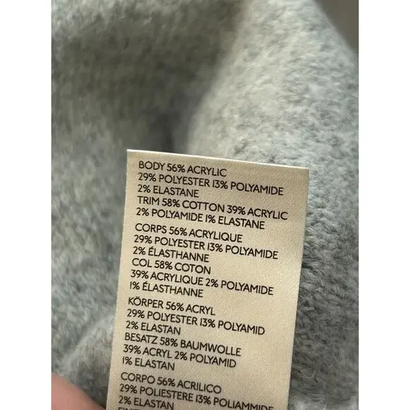 Free People Milo Pullover Grey Tight Knit Cowl Neck Oversized Sweater Size L - Picture 7 of 10